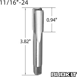 Burkit 11/16"-24 UNEF Tap and Die Set, 11/16 x 24 UNEF Machine Thread Tap and Round Die Right Hand