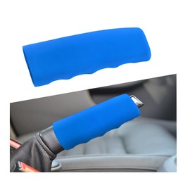 Gasedin Car Handbrake Cover, Anti-Slip Silicone Auto Hand Brake Comfortable Handle Grip Cover, Waved Shaped Parking Brake Lever Decorative Protector for Truck SUV, Car Accessories (Blue)