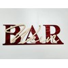 Wein-BAR Schild mit 3D-Schriftzug aus Holz (30cm) Schwarz