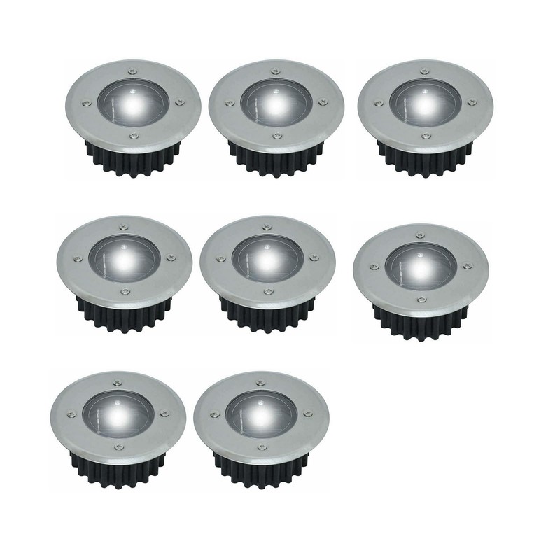 Petyoung 8Pack Outdoor Solar Ground Lights, IP65 Waterproof Solar Disk