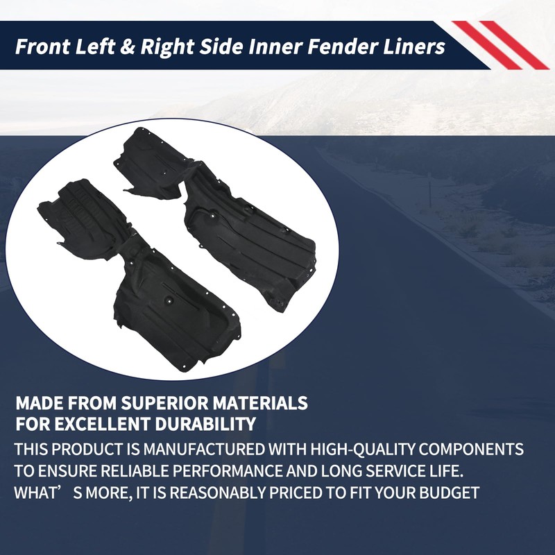 1 Pair Front Left & Right Side Inner Fender Liners