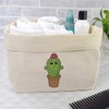 Large 'Smiling Potted Cactus' Canvas Organiser/Storage Bag (OR00018090)