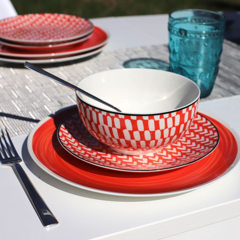 Euro Ceramica Simpatico 16 Piece Stoneware Dinnerware Set ; Opulent