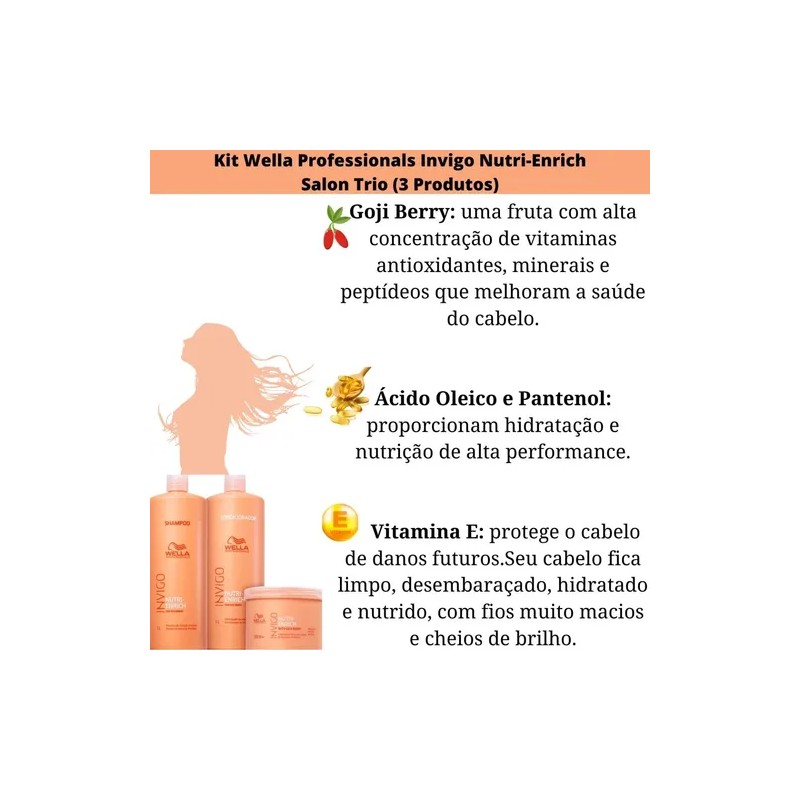 Wella Nutri Enrich Shampoo 1lcondicionador 1lmáscara 500ml