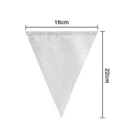 ADQUATOR 20m 52pcs Silver Pennant Bunting,Polyester Fabric Reusable Triangle Flags Banner for Indoor Outdoor Party Decorations
