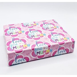 2 Sheets Mother's Day Flower I love you Mummy Design Wrapping Paper Pink Mum Birthday Gift Wrap (PA)