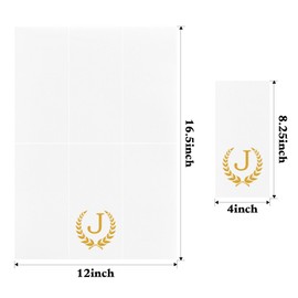 200 Pack Gold Monogram Disposable Napkins - Lettered Napkins Hand Towel Guests Towel Absorbent, Wedding Napkins Dinner Napkins for Home, Restaurant, Hotel - Gold Letter J