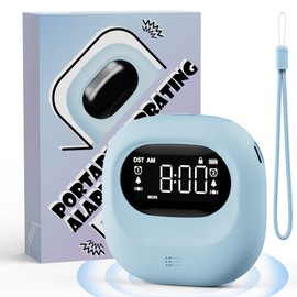 Roxicosly Bed Shaker Alarm Clock, Loud Alarm Clock for Heavy Sleepers, Cordless Travel Vibrating Clock, Dual Alarm with Weekday/Weekend, Battery Operated