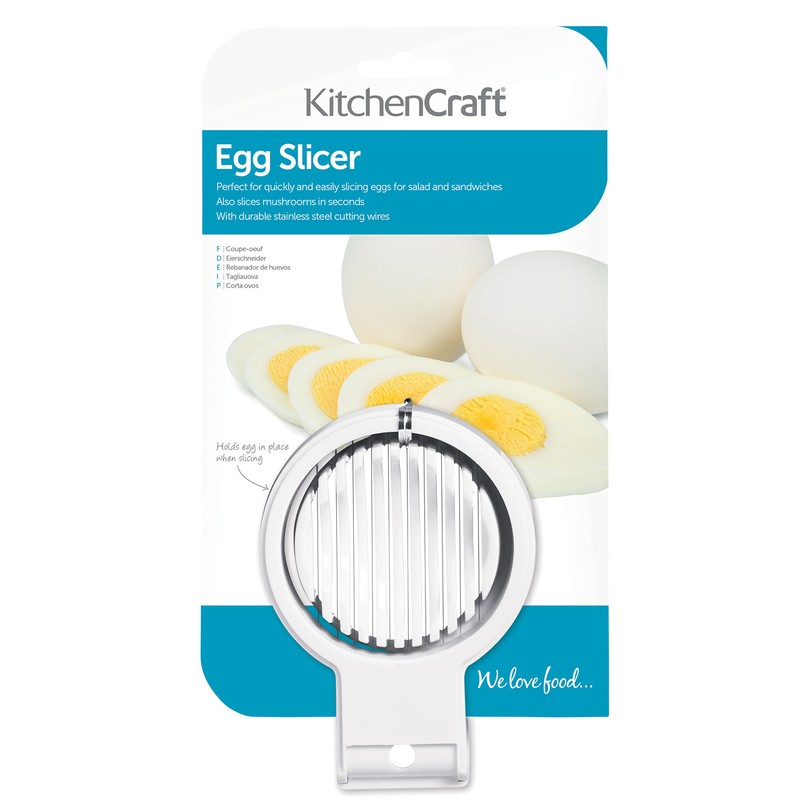 KitchenCraft Egg Slicer, Multifunctional Egg Cutter, Plastic with Stainless Steel