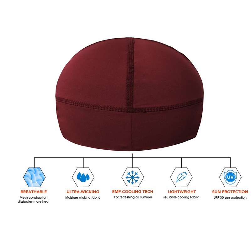 EMPIRELION Low-Profile Cooling Skull Cap Helmet Liner, Summer Sweat Wicking