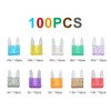 100pcs Mini Car Fuse Kit Color Coded for Ten Amps