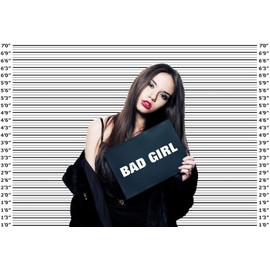 FHZON Mugshot Photo Booth Backdrop Banner 10x7ft Wide Enough for Everyone Accurate Measurements for Bachelorette Party, Girls Night Out, Birthday, Height Charts, Party Theme Props LSFH635