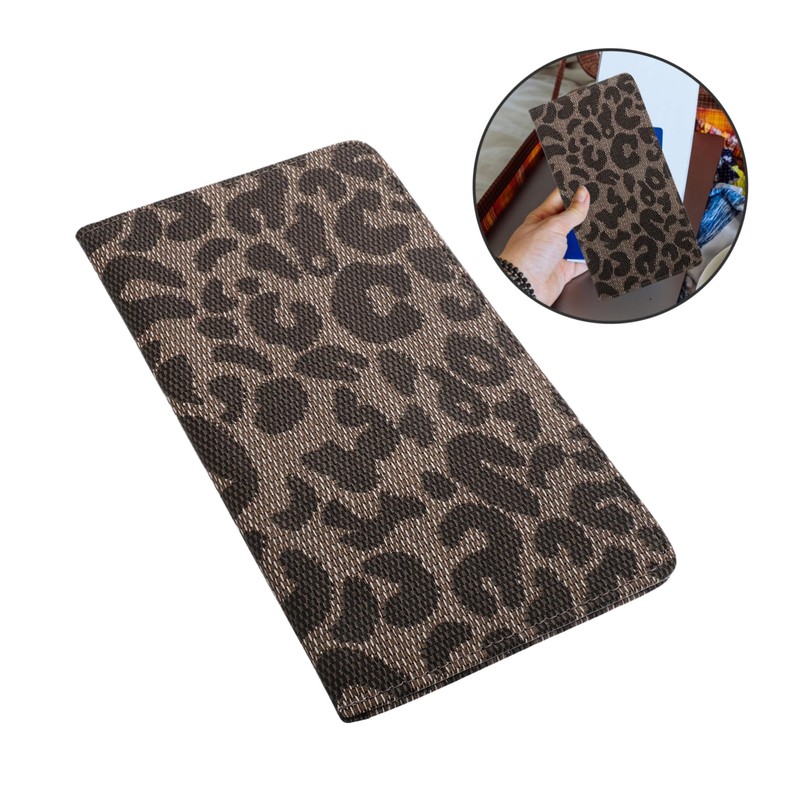 BUGUUYO Leopard Print Car Registration Holder Pu Insurance Card Wallet