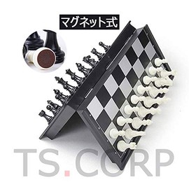 TS.CORP Magnetic Chess Board, Folding Chess Set, Japanese Instruction Manual Included (White & Black)