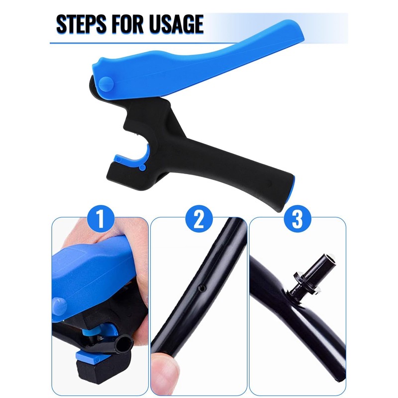 Rolcoassuns 2Pcs Drip Irrigation Tubing Hole Punch Tool Set, 2-in-One