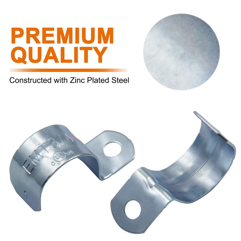 ISPINNER 25pcs 3/4 Inch Zinc Plated Steel EMT Pipe Straps