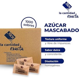 Azúcar Mascabado En Sobres - Variedad de Tamaños | Endulzante Natural Para Café Y Postres | Cristales Puros Con Miel De Caña | Ideal para Reposteria y Pasteleria | DILOX (500 sobres, 4 gr)
