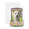 CafePress Easter Egg Cookies Westie Folded Greeting Card Glossy