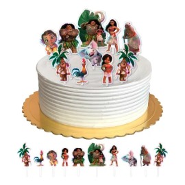 Cake Toppers Moana Kit 10 Pz Decoración Pastel Moana