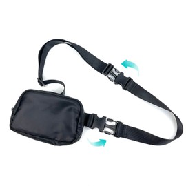 Fanny Pack Extender Belt, Everywhere Belt Bag Elastic Strap, Buckle Waist Bag Extender Fit for Bum Bag Crossbody Bags for Women, Black