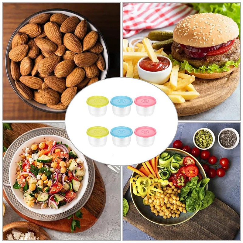 Shirene Small Food Containers with Lids,6 Pcs 150ml Food Containers