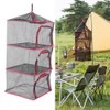 Outdoor Hanging Drying Rack Folding 4 Layers Storage Basket for