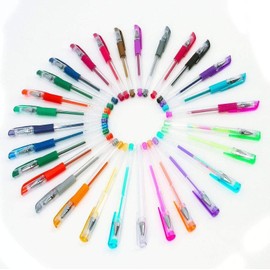 TerCasa 998701-1 Gel Pens, 2 x Set of 30, 2 Cases with 30 Gel Pens Each with Glitter, Rainbow, Metallic, Standard and Pastel Colour Effects, 60 Gel Pens for Soft Writing and Drawing