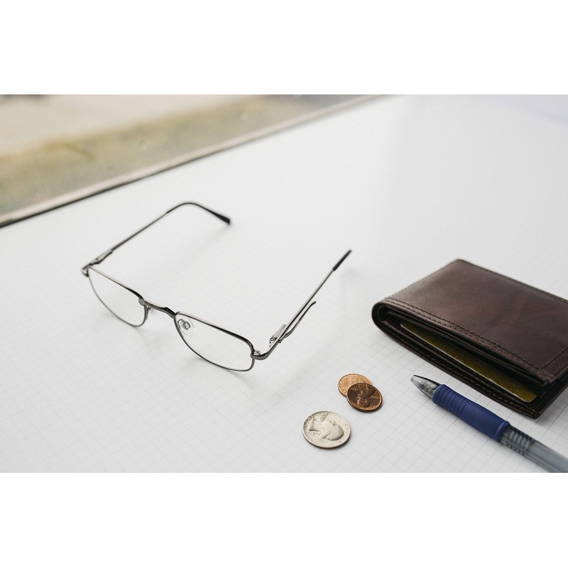 Rectangle Reading Glasses in Silver by Readers.com | The Anderson