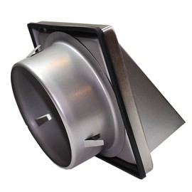 Kair Cowled External Vent 150mm - 6 inch Rear Spigot Stainless Steel Grille with Backdraft Shutter to Protect Against Insects and Wind Noise