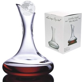 Amlong Crystal Lead-Free Large Wine Decanter, Red Wine Carafe, Wine Gift, Wine Accessories 58 oz (1700ml), with Crystal Globe Stopper