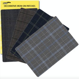 ZEFFFKAプレミアムクオリティ内側と外側のアイアンオンパッチ最強の接着剤綿100％リペアデコレーションキットのさまざまな色合い4ピースサイズ5" x 7" (13 cm x 18 cm)