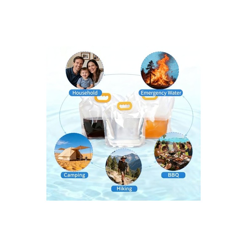 Drinking Bag Set, Transparent, Plastic, Untreated, Leak-proof & Reusable, Ideal