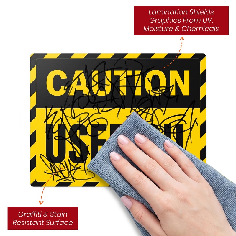 Anobell Caution Used Oil Labels - 20 Pack 7"x5" Adhesive