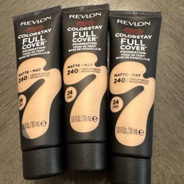 Revlon 3X 240 Medium Beige -Revlon Colorstay Full Cover Matte Foundation, 24 hr 1.0 oz