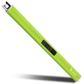 SUPRUS Encendedor fluorescente que brilla en la oscuridad, encendedor eléctrico, recargable, con arco USB, con bloqueo de seguridad, resistente al viento, sin llama, plasma para velas, barbacoas, camping (amarillo)