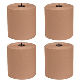Plexon Paper Hand Towel Roll, 1-Ply, 7.68" x 1,150 ft, 1.5" Core, Natural, 4 Rolls/Carton
