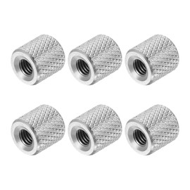 PATIKIL M5 Round Connector Nuts, 6 Pcs 0.39" OD x 0.31" H 304 Stainless Steel Round Knurled Thumb Coupling Nut Sleeve Threaded Rod Bar Stud Tube Hardware Fastener for Camera Lamp Bracket