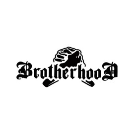 2pcs 7.87"x3.34" Brotherhood Vinyl Decal Sticker, Self-Adhesive Car Sticker for Auto, Motorcycle, Truck, Bumper, Wood, Plastic, Glass, Metal, Ceramic Surfaces |CZ242 (Black)