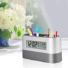 Tiiyee Pen Holder for Desk, Multi Functional LCD Digital Alarm