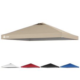 CROWN SHADES 12x12 Canopy Replacement Top - Only Compatible with Crown Shades RM144 Series, Silver Coated with Air Vent, Khaki (Top Only)