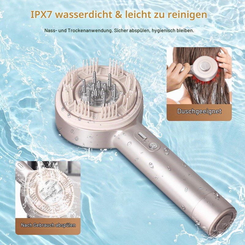 ATAUSD Head Massager Electric 4-in-1, EMS, IPX7 & Oil Applicator,