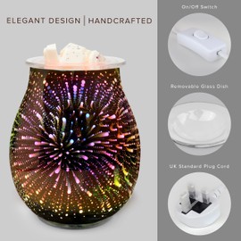 Anbar Glass Wax Melt Burner Aromatherapy Electric Plug In for Waxes and Scented or Essential Oils, Relaxing Home Decor and Modern Decorative Design for Living Room, Bedroom or Office