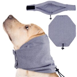 QBLEEV Ear Wraps for Dogs, Dog Noise Cancelling Ear Muffs, Dog Ear Covers for Bath Thunderstorms Fireworks, Dog Blow Dryer Head Wrap, Dog Ear Protection Sound Proof Headband for Anxiety Relief