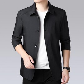 Casual Lightweight Jumper Spring Autumn Windbreaker Trench Jacket Coat Navy 95