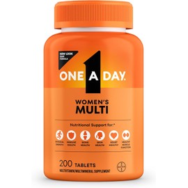 One A Day Multivitamin for Women- Daily Vitamins for Woman with Biotin, Calcium, Folic Acid, Iron & Zinc, Complete Women’s Vitamins, 200 Ct (Packaging May Vary)