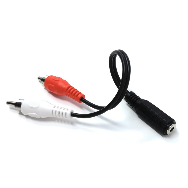 DRUT 1pcs 3.5mm Stereo Jack Socket to 2 x RCA