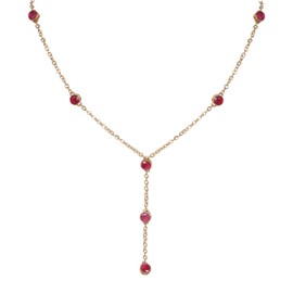 Touchstone NEW Indian Bollywood Fresh Fashion Handcrafted Modern Style Definition Round Cut Red Color Faux Ruby Chunky Chain Designer Jewelry Necklace In Antique Gold Tone For Women., Rhinestone, No