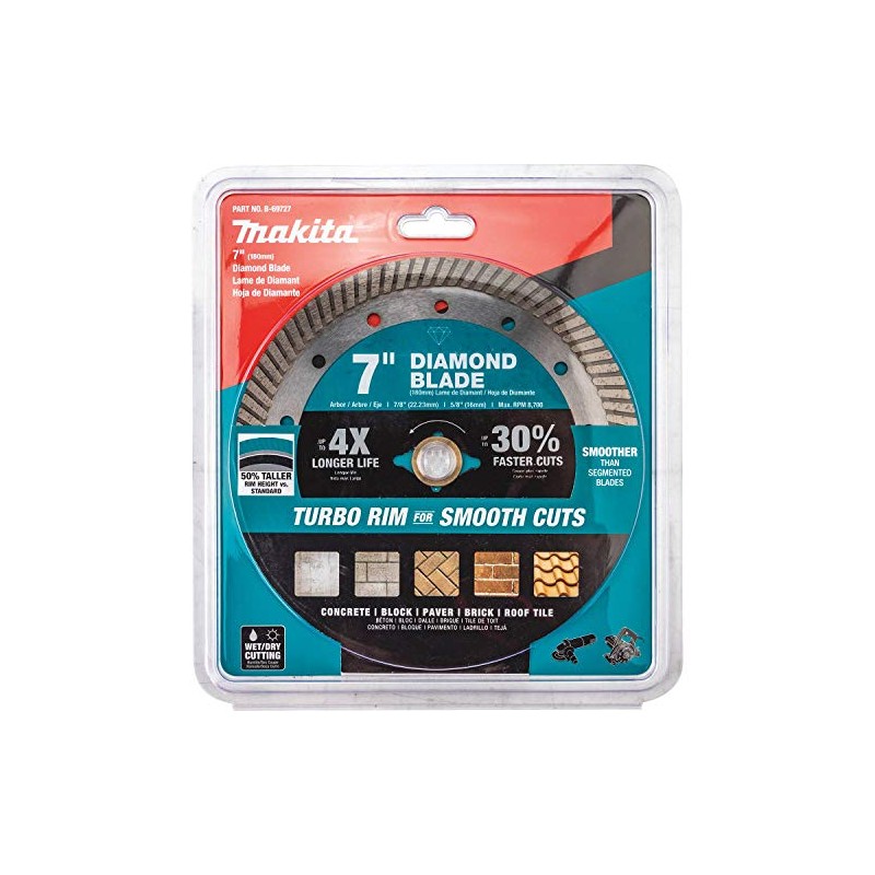 Makita B-69727 7" Diamond Blade, Turbo, General Purpose