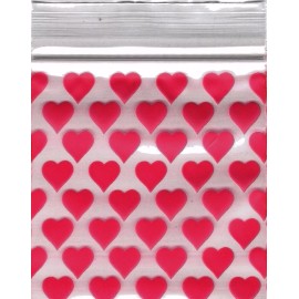 Apple Baggies 2020 Apple Baggies 100 Mini ZIPPER-SEAL Bags PRINTED Design 2" X 2"(HEART)