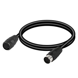 CERRXIAN DIN 13 PIN Male to Female Electrical Signal Control Cable, UL2919 OD9.0MM 13 PIN Extension Cable (M-F) (1m Black)